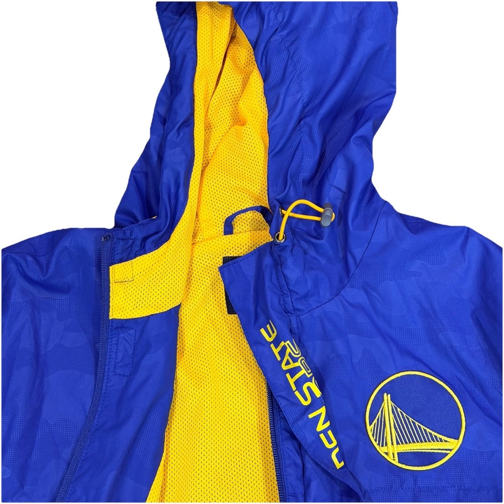 Golden State Warriors Unisex Blue Yellow Zip Hoodie  Lightweight Jacket Size L‎ - Picture 8 of 15